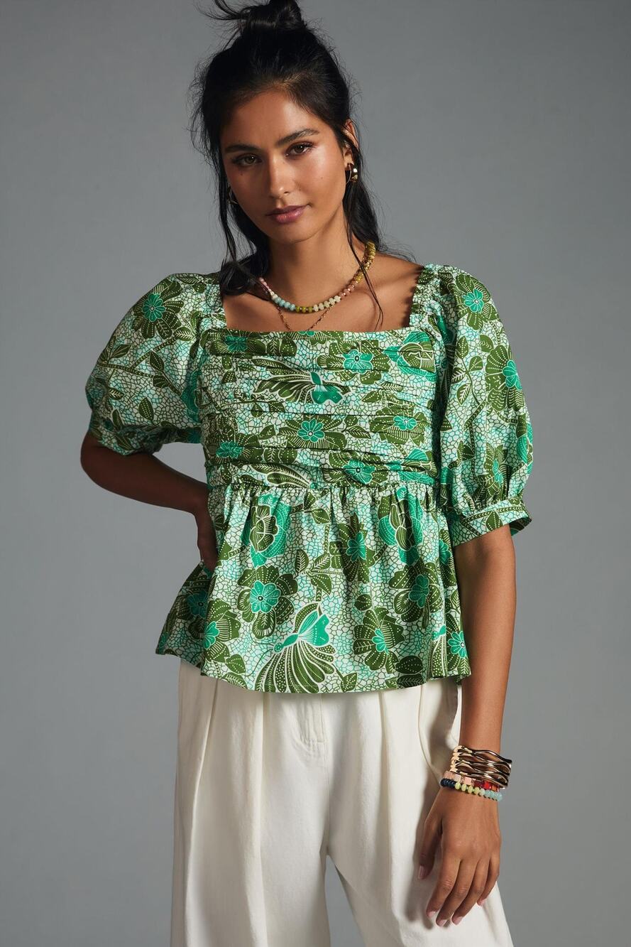 Anthropologie Nikasha Babydoll Poplin Blouse - XS Women